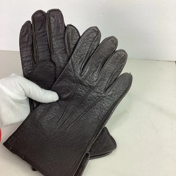 Vtg Cranbrook Leather Gloves Men's XL Dark Brown, Non-Lined - Picture 1 of 7